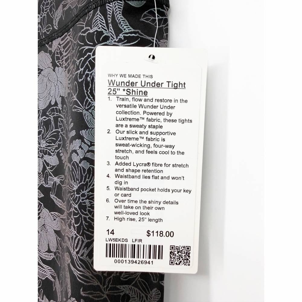 NWT Lululemon Sz14 Wunder Under High-Rise Tight 25" *ShineBlack Iridescent Foil - Picture 3 of 8